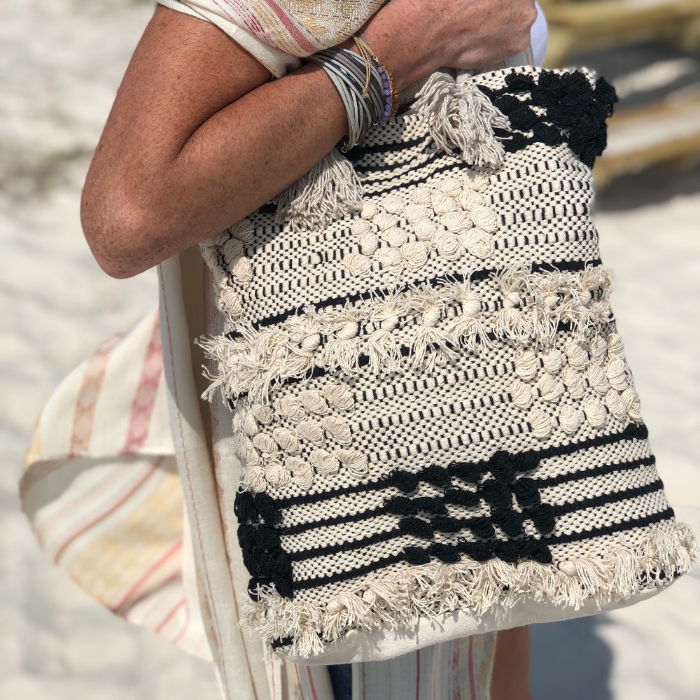 NWT Boho Moroccan Crochet Tote Bag Purse - Picture 2 of 4